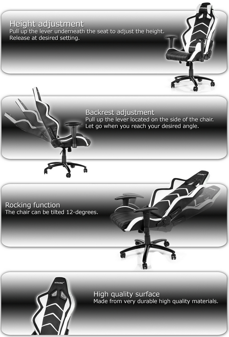 AKRacing Player Series Office/Gaming Chair Black/White